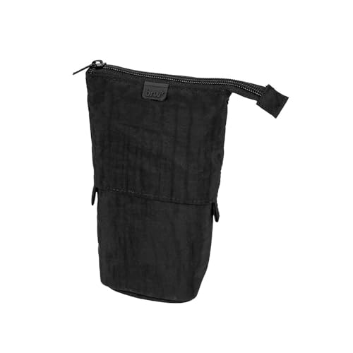 BRW Estojo Escolar Nylon Retratil 1 Ziper Preto