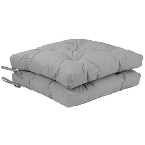 Viste tu hogar Pack 2 Cojines para Silla, 45x45x5 CM, Efecto Tridimensional, Relleno de 100% Poliéster, Ideal para Comedor, Terraza, Sala y Restaurante, Color Gris Claro, Fabricado en España
