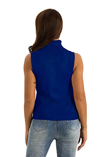 Image of Spicy Sandia Women Stretchable Turtleneck Knit Sleeveless Slim Fit Sweater
