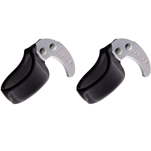 The Original Handy Safety Knife - 2-Pack - Utility Ring Knife for Finger with Sharp, Curved Blade - Ring Size 10 - Black - Standard Blade - by Handy Twine Knife