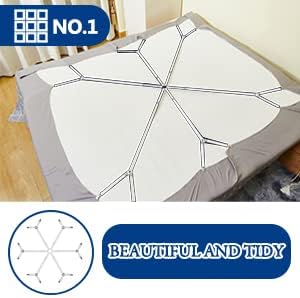 Miniatura 6 de TGOOD Correas de soporte de sábanas, clips de funda de colchón para mantener las sábanas en su lugar, bandas de cama ajustables, pinzas elásticas,