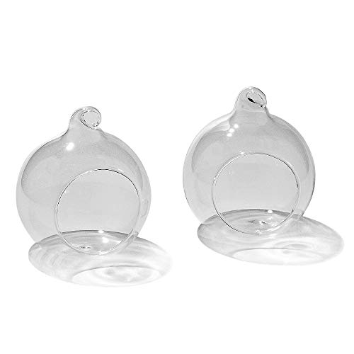 Lot de 10 Boules en Verre à Suspendre – Bougeoirs décoratifs Transparents diamètre 10 cm pour Mariage, Noël ou Terrarium