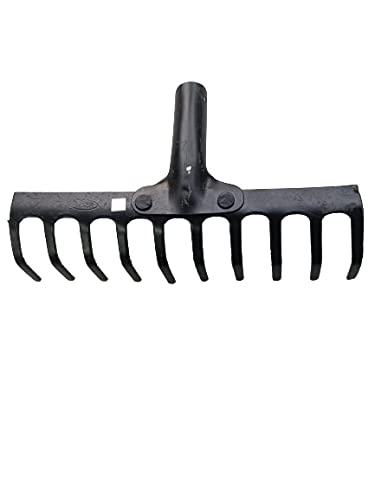 TMC Steel Teeth Garden Leaf Rake Without Handle | Heavy Duty Garden Rake 10 Teeth (Black) (B09LHRK3VF) Amazon Price History, Amazon Price Tracker