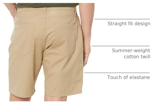 Image of Amazon Essentials Men's Straight-Fit 9 inch Inseam Stretch Cotton Twill 5-Pocket Shorts