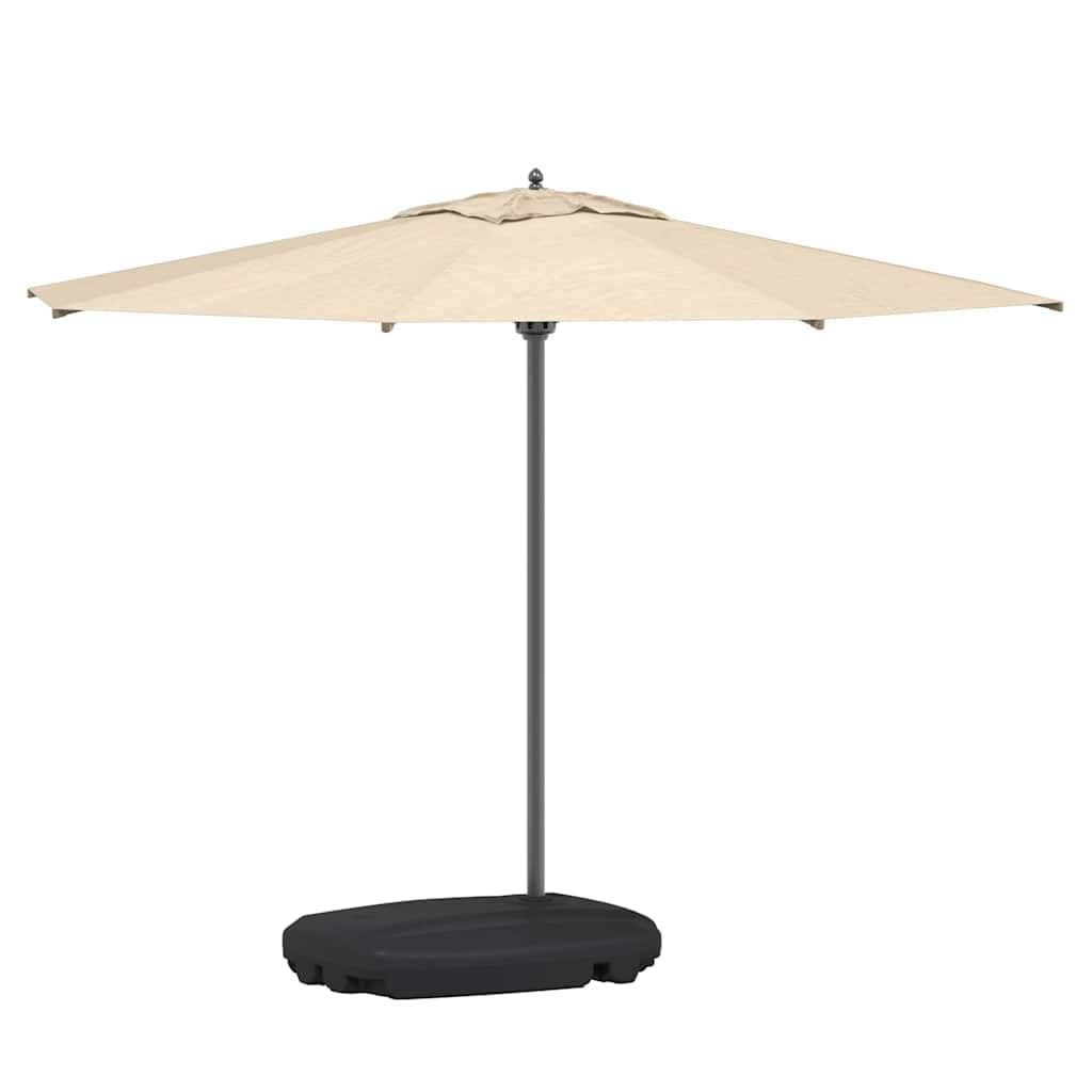 Stojak na parasol przeciwsłoneczny, czarny, z tworzywa sztucznego, wymiary 60 x 80 x 15 cm, napełniany do 60 kg wody lub 120 kg piasku, z dwoma kółkami, na balkon, do ogrodu, na taras