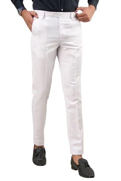 vx9 Men's & Boy's Stylish Regular Fit Formal Trouser, Office Pants White (34)-picture-26
