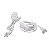 Maxmoral 2-Pack 1m 3Pin T5 T8 LED Tube Power Extension Cable with On/Off Switch 2-Core LED Integrated Lights Connector Power Adapter 3-Hole