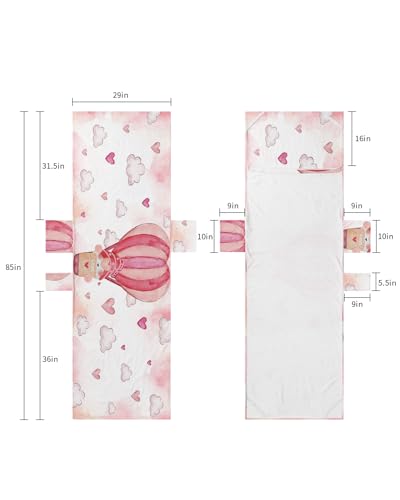 Red Pink Gnomes Valentines Day Beach Lounge Chair Towel Cover, Soft Chaise Lounge Towel with Side Pockets Patio Pool Chairs Cover for Beach/Pool Sunbathing 29x85 Love Heart Balloon