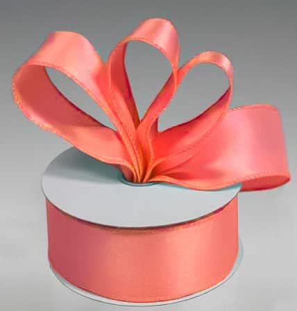 3 Spools - 1-1/2 Satin Wired Edge Coral Ribbon - 30 Yards Total