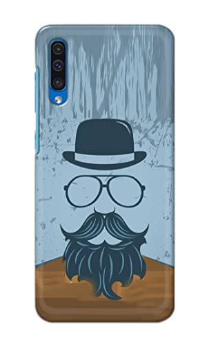 Image of PRINTFIDAA Mustache Beard and Hairstyle Hipster in Glasses Printed Designer Hard Case for Samsung Galaxy A50 / Samsung A50s Back Cover -(e) RPM1002