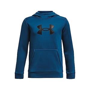 Under Armour Boys’ Standard Fleece Big Logo Hoodie, (426) Varsity Blue / / Black, X-Small