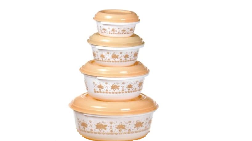 Aristo Supreme Plastic Storage Container Set Of 4, Color May Vary (Capacity - 350-650 - 1300-2500 ml)
