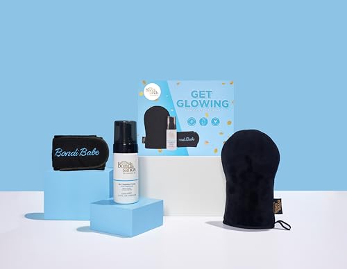 Bondi Sands Get Glowing 3 Piece Starter Kit Light/Medium | Self Tan Set | Australian Made | Vegan & Cruelty Free