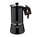 BERGNER COPPER - Caffettiera 6 tazze 14,2x10,5x20 cm Acciaio inox nero - Robusta ed elegante - Facile da mantenere. immagine