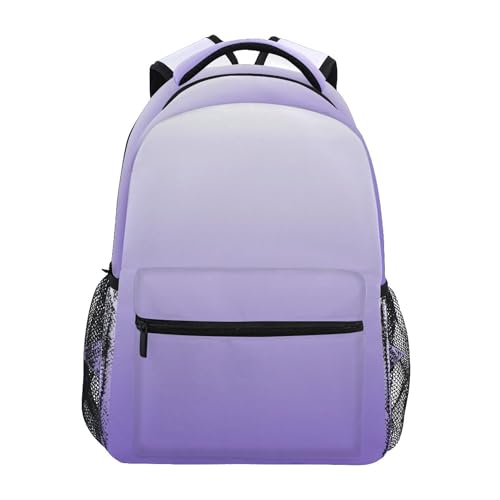 Gradient Light Purple Backpack for Boy Girl Bookbag School Bag Daypacks for Women