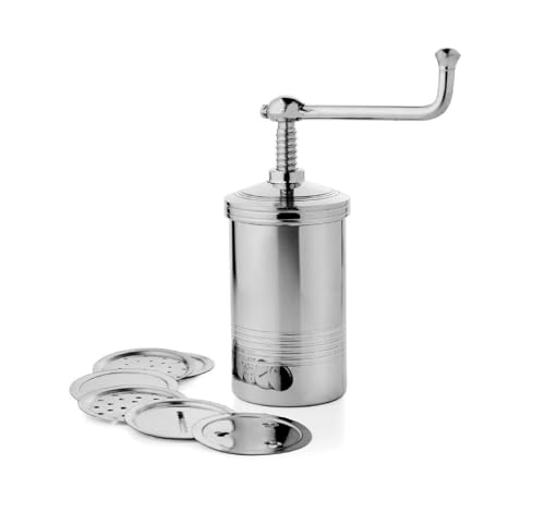 Image of Stainless Steel Kitchen Press Machine with 6 Interchangeable Blades - Manual Sev Sancha for Namkeen, Chakli & Snacks Making