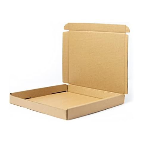 HABAC STUDIO 23.8X16.2X2.3cm Shipping Boxes Cardboard Boxes Packaging Extra Strong Die Cut Postal Boxes Parcel Box Fold Brown Large Letter Size PIP C4 380gsm PACK of 50 UK SELLER Cover