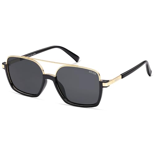 SOJOS Trendy Aviator Sunglasses for Women Men Polarized Retro Square Y2K Oversized Sun Glasses SJ2659