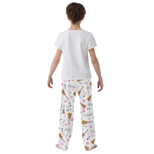 Aloha Music Note Boys Long Pants Soft Trousers Elastic Waist Kids Lounge Bottoms with Pockets S-XL3