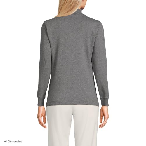 Image of Lands' End Women's Cotton Mock Turtleneck
