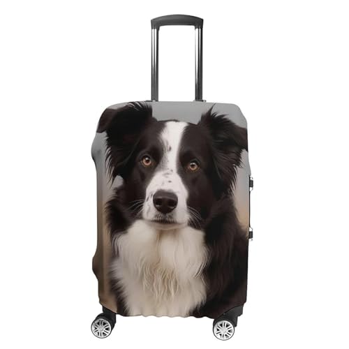 Elastic Luggage Cover Protector Border Collie Washable Suitcase Sleeve Durable Travel Suitcase Case Cover with Zipper Openings Fits 19-32 Inch Luggage (S)