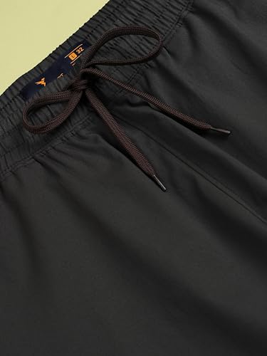 Image of TECHNOSPORT Men's Regular Fit Mid Rise Polyester Solid Cargos for Activewear, Regular Use and Quick Dry