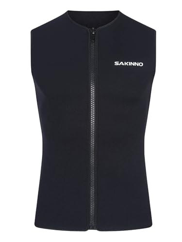 Monduelle Herren Neoprenanzug Top 3mm Neopren Jacke Weste Neoprenanzug Oberteile mit Reißverschluss Tauchen Schwimmen Surfen Schnorcheln A Schwarz 4XL