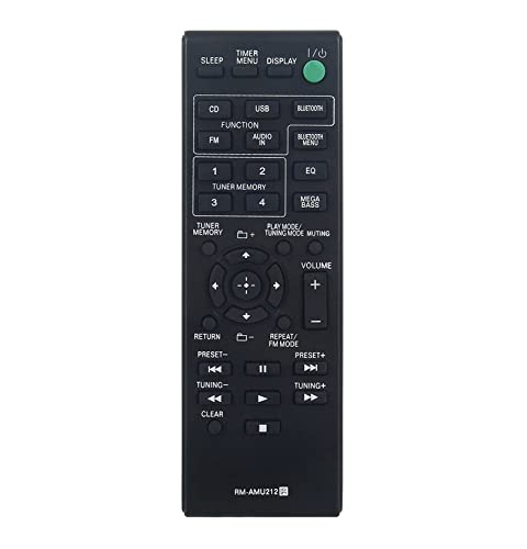 AULCMEET RM-AMU212 Télécommande de Rechange Compatible avec Sony Home Audio SS-SBT20 HCD-SBT20 CMT-X3CD CMT-SBT20 Wireless Flat Panel CD Hi-FI Stereo System