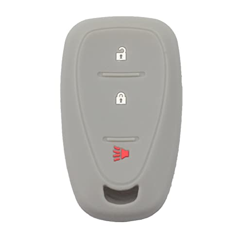 Kcpros 2Pcs Rubber Silicone 3 Buttons Smart Key Fob Cover Case Protector Keyless With Keychain Compatible With Chevrolet Blazer Equinox Spark Trailblazer Traverse Cruze Sonic Trax Black Gray #TOP3