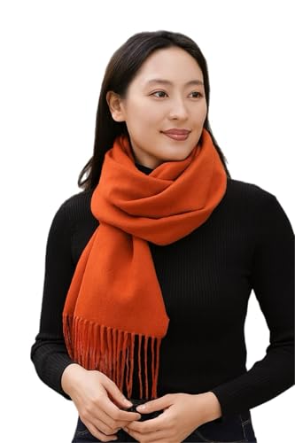 Écharpe cachemire femme contre le froid pashmina orange