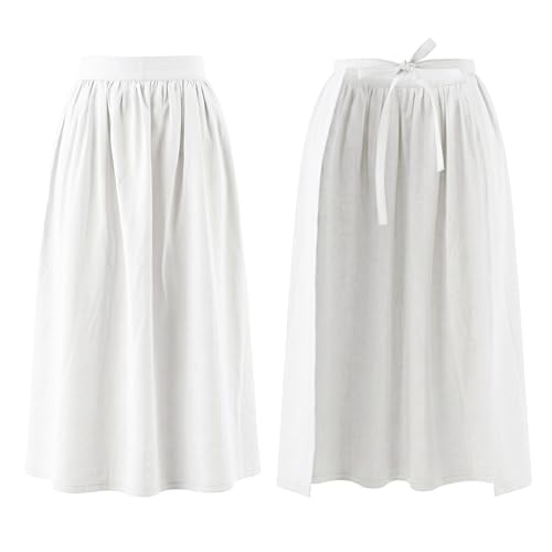 Tablier médiéval femme lin costume viking de paysanne pour reconstitution historique