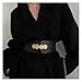 OJEVMLFVQ Corset Ladies Fashion Elastic Wide Waist Seal Dress Coat Sweater Suit Decoration Leather Corset Belts For Women(Black)