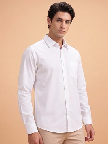 Image of Cozytton Men's Pure Cotton Solid Stylish Casual & Formal Wear Shirt | Stylish Regular Fit Full Sleeve Comfortable Office Party Trendy Shirt - Multi Color