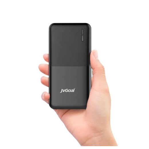 JVGoal Power Bank 10000mAh Portable Charger 3 Outputs 2 Inputs, Type-C Input & Output External Battery Pack Compatible with iPhone 17 16 15 14 13, iPad, Samsung, Tablet, Heated Vests and More (Black)
