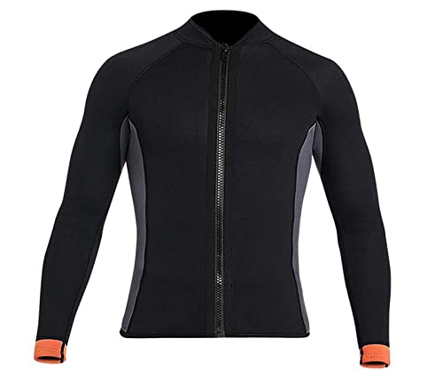 Wetsuit Top Hombre 3mm Neopreno Manga Larga con Cierre Frontal para Surf, Natación, Buceo, Fitness Acuático (Negro XXL) miniatura 1