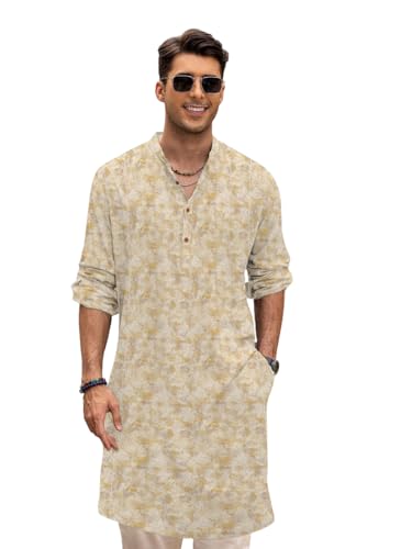 Image of BE ACTIVE Cotton Kurta for Men | Traditional and Classy Design | Indian Kurta | Full Sleeve Kurta