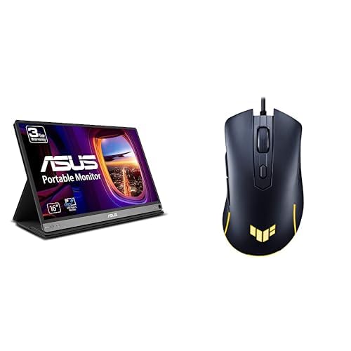 Image of Bundle of ASUS ZenScreen 15.6 inch 1080P Portable USB Monitor (MB16AC) IPS, USB Type-C, Eye Care, Smart Case + ASUS TUF Gaming M3 Gen II Gaming Mouse, Wired, 59g Lightweight, IP56 dust & Water Resistance