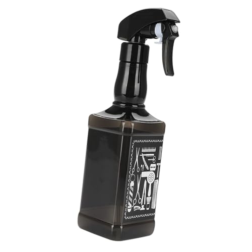 Botella pulverizadora para cabello de plástico negra miniatura 2