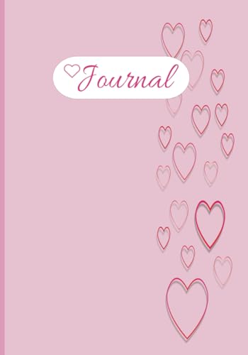 Journal: Simple Pink Hearts College-Ruled Notebook