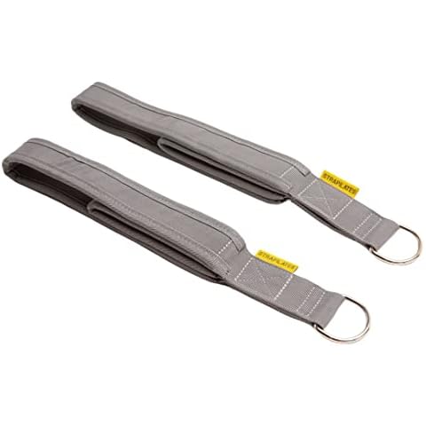 Strapilates Double Loop Pilates Straps for Reformer, Cadillac, and Other Fitness Equipment, Color: Grey, One Pair (2 Pieces) Cover