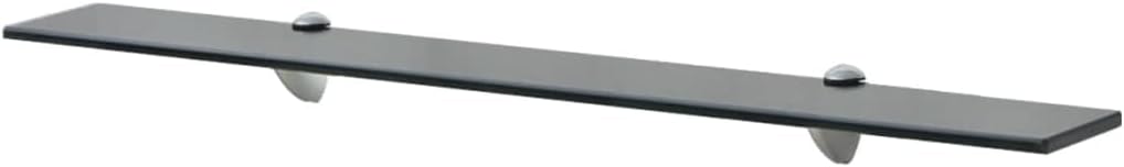 Floating Shelf Black Tempered Safety Glass, 31.5 x 7.9 Inch Modern Wall Mounted Display for Living Room, Bathroom Decor