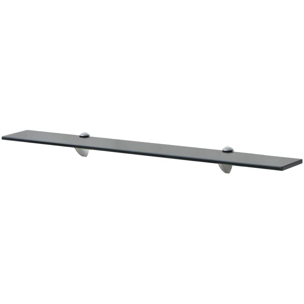 vidaXL Wall Floating Shelf Panel Glass Sheet Plate Storage Room Shelving Display, Black, 80 x 10 cm