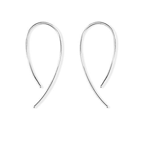 Boma Jewelry Sterling Silver Wire Loop Pull Through Threader Hoop Earrings