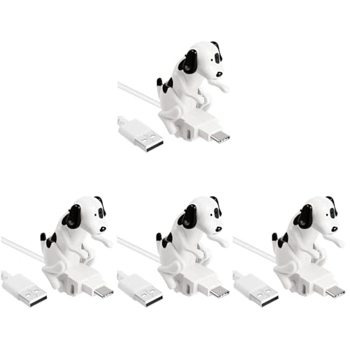 HOMSFOU 4-Pack Type-C USB Charging Cable with Funny Dog Design Durable Mobile Phone Charging Line for Home Office and Car Use