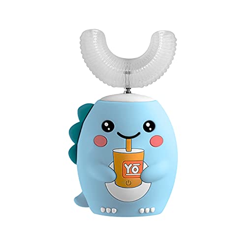 Cepillo Electrico Niños Cepillo de Dientes Electrico Infantil Limpieza Automática con Función de Vibración y Diseño de Dinosaurio Animado|Para El Cuidado Bucal Diario Infantil Que Previene Car (Azul)