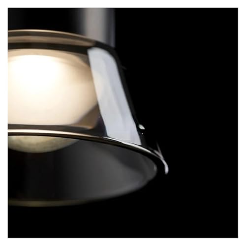 Lustre noir minimaliste et suspension en verre LED créative pour salle à manger