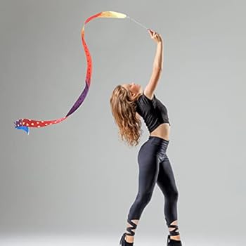 Ribbon Dancer Wand For Kids Molain 2 Pcs Rhythmic Dance Ribbons, 78.7 Inch Gymnastics Ribbon Dancer Wand Dancing Ribbon Streamers For Kids, Rainbow Ribbons For Artistic Dancing Ribbon Wands For Kids
