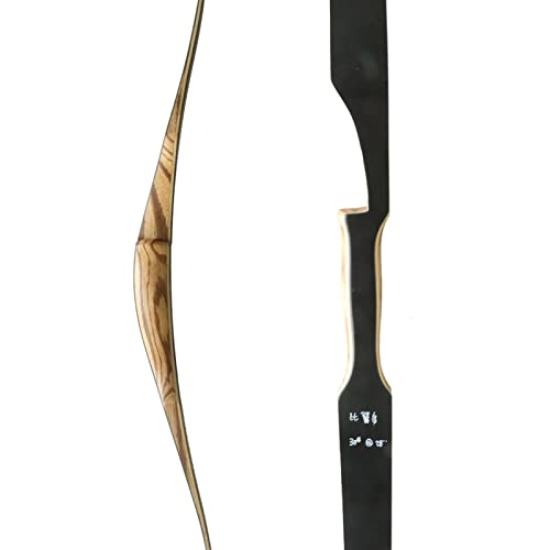 Obtoutdoor Black Hunter 58" Triangle Traditional Long Bow 20-40Lbs Archery Longbow Right Hand Hunting Target Exquisite For Beginner Women Teens (40Lbs) #TOP4
