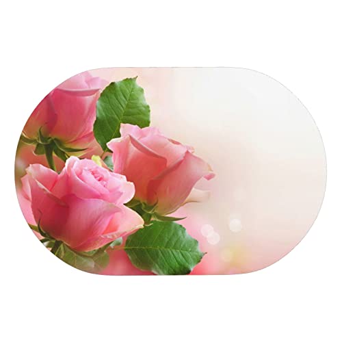 Tapis de bain imprimé roses antidérapant et absorbant pour douche - 8