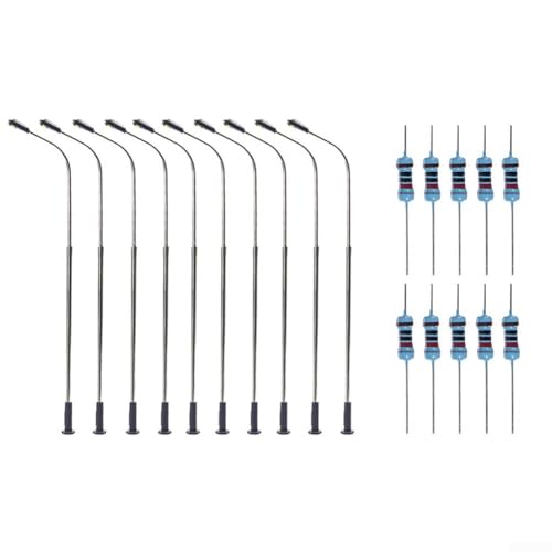 10PCS 1:50 O Scale Model Trains Light Poles LED Lighted Street Lamps 210Mm Height For Railway Building Layout